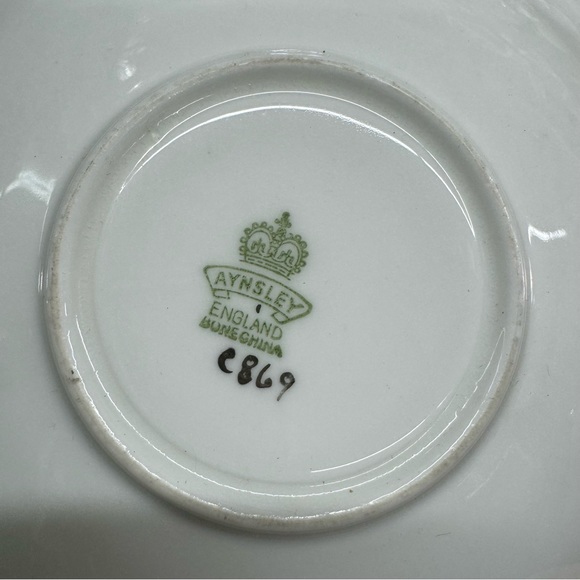 Vintage 1940s Aynsley Tea Cup & Saucer Set Cobalt Blue Gold Lace Fine Bone China - Picture 12 of 16